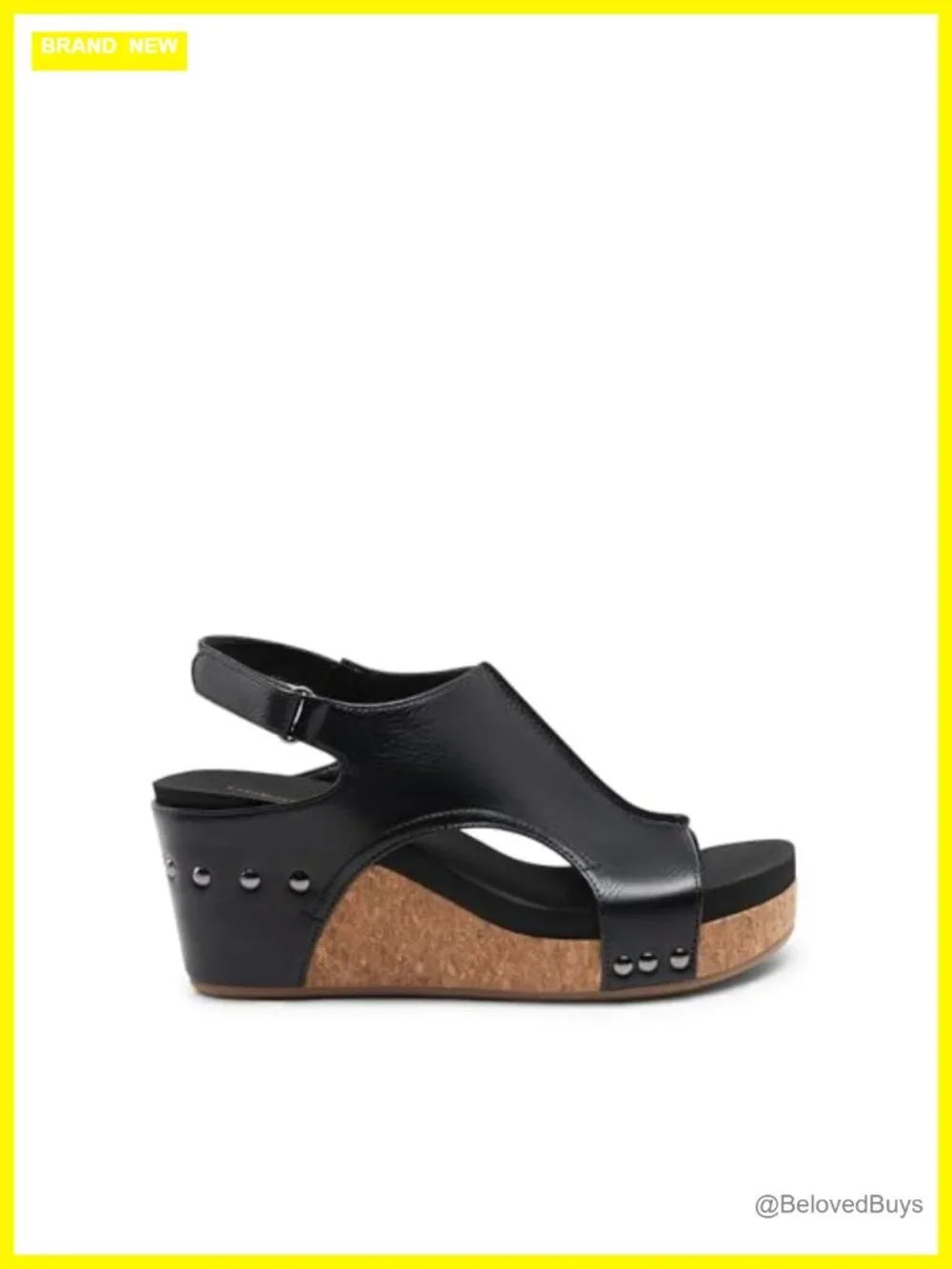 Women's Cork Peep-Toe Platform Wedge Sandals Faux Leather 2.5